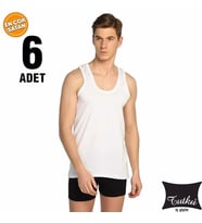 Tutku Erkek 6 'lı Atlet (Beyaz)