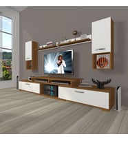 Decoraktiv Flex 5DA130 Mdf Tv Ünitesi Tv Sehpası - Ceviz Beyaz (Beyaz - Kahverengi)