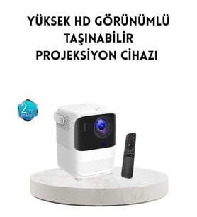 Taşınabilir Akıllı 1080p Projektör - 64gb Hafıza, 2gb Ram, Full Hd Görüntü, Kumandalı