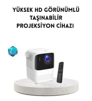 Taşınabilir Akıllı 1080p Projektör - 64gb Hafıza, 2gb Ram, Full Hd Görüntü, Kumandalı