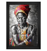 Kadın Motifli Kanvas Tablo 80 x 110 cm Siyah Çerçeve