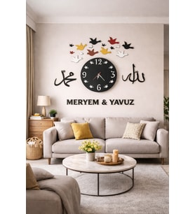 mrchediyesepeti Duvar Saatleri Kişiye Özel tasarım Şık ve Kaliteli no404