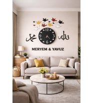 mrchediyesepeti Duvar Saatleri Kişiye Özel tasarım Şık ve Kaliteli no404
