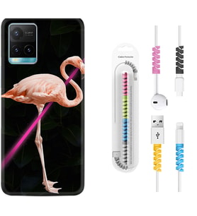 Vivo Y11S Y21S Y20 Y20S Y70 Kılıf Kablo Koruma Spiral Silikon Line Filamingo 1776