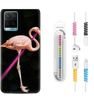 Vivo Y11S Y21S Y20 Y20S Y70 Kılıf Kablo Koruma Spiral Silikon Line Filamingo 1776