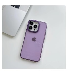 Vendas iPhone 14 Pro Max Uyumlu Kılıf Modos Metal Kamera Çerçeveli Parlak Kapak (Mor)