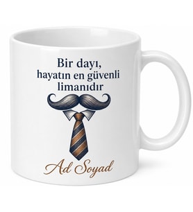 Dayı Hediyesi Erkek Tasarımlı Özel Baskılı Kupa Bardak Dayıya Hediye
