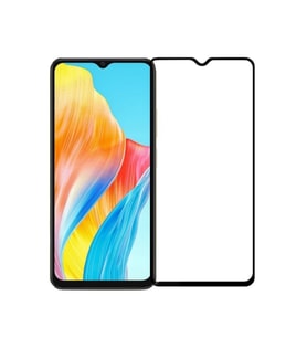 Oppo A38 Uyumlu 5D Glass Temperli Cam Ekran Koruyucu (Siyah)