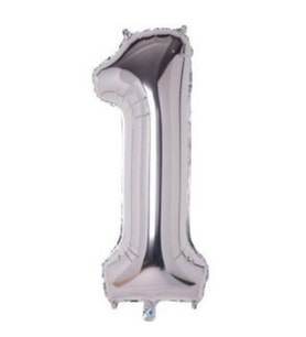 Folyo Balon 1 Rakam Gümüş Renk 100 Cm