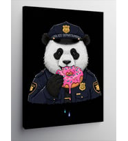 Kanvas Tablo Polis Pandası Ve Donut
