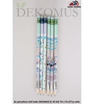 DEKOMUS İLE LİSANSLI STITCH 6 ADET SİLGİLİ KURŞUN KALEM