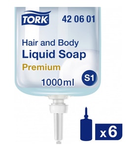 Tork Saç ve Vücut Sıvı Sabun Premium 1 Litre x 6 Adet (420601)