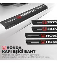 Honda Logolu Karbon Kapı Eşiği Koruyucu Bant Folyo 4'lü Set