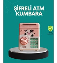 Pembe Atm Kasa Görünümlü Elektronik Şifreli Çocuk Kumbarası