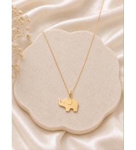 Kişiye Özel 925 Ayar Gümüş Minimal Fil Kolye (Gold)