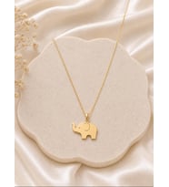 Kişiye Özel 925 Ayar Gümüş Minimal Fil Kolye (Gold)