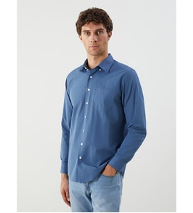 LCWAIKIKI Classic Lacivert Regular Fit Uzun Kollu Poplin Erkek Gömlek