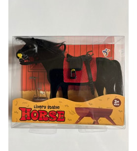 Floklu At Hayvan Oyuncak  Siyah At  Horse Kaliteli ve Gösterişli At  14 Cm x 11 Cm