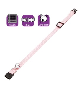 Karlie Boyun Tasma Çıngıraklı 30 Cm Toz Pembe