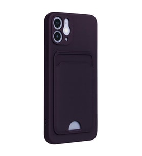 Newface Apple iPhone 12 Kılıf Kelvin Kartvizitli Silikon - Derin Mor