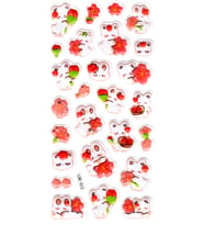 Sticker Kabartmalı Stiker Defter Planlayıcı Etiket (Lde012)-19x9cm - Tavşan Turuncu Çiçek