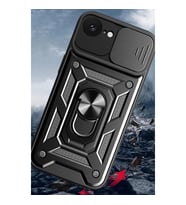 İphone 16e Kılıf Pars Lens Yüzüklü - Siyah