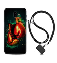 Samsung J6 Plus J7 Prime J7 Pro M20 Kılıf Boyun Askılı Silikon Boks Eldiveni 1763