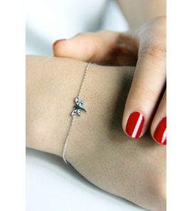 925 Ayar Gümüş Renkli Taşlı Yusufçuk Bileklik - B051601
