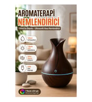 130 ml Ultrasonik Aromaterapi Nemlendirici – 7 Renk LED Işıklı USB Masaüstü Difüzör