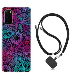 Samsung A02S A03S A10 A12 A13 A21S A22 Kılıf Boyun Askılı Silikon Colurful Mandala 1667
