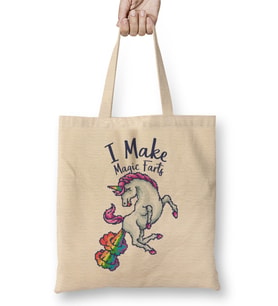 Unicorn I Make Magic Farts Pixel Art Bez Çanta Uzun Saplı