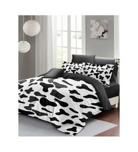 Cow 3D Pamuk Saten Çift Kişilik Nevresim Takımı