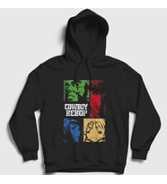 Presmono Unisex Siyah Crew Anime Cowboy Bebop Kapüşonlu Sweatshirt 489790tt