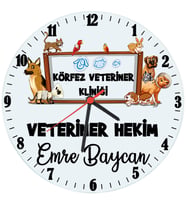 Biresimden Veterinere Hediye İsimli Klinik Duvar Saati