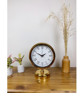 Gold Metal Masa Saati 25×20 Cm