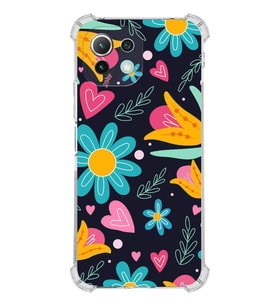 PrintiFy Xiaomi Mi 11 Lite Uyumlu Retro Color 1 Baskılı Şeffaf Köşe Korumalı Antişok Kılıf