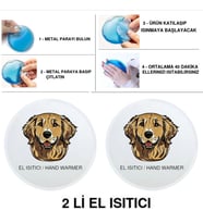 SIA 2 ADET KAHVERENGİ KÖPEK CEP SOBASI,EL ISITICI,SICAK SU TORBASI PVC 10x9,5cm