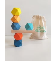 Woodblocks Waldorf Denge Kulesi Masif Ahşap Renkli 6 Lı