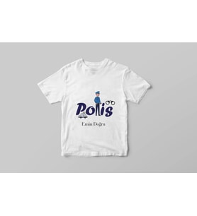 Bay Polis Tişörtü ( Çocuk - Büyük ) Kişiye Özel