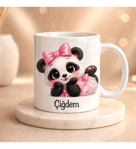 Kişiye Özel Sevimli Panda Hediye Kupası