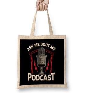 Ask Me Bout My Podcast Awesome Podcasting Host Bez Çanta Uzun Saplı