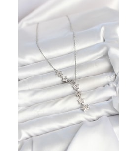 Yıldız Model Gümüş Renk Zirkon Taşlı Kadın Kolye - EBJ260725W44308
