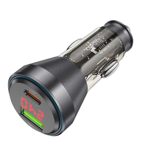HOCO NZ12B Unimpeded PD48W USB + Type-C Araç Çakmaklık Hızlı Şarj Aleti (Siyah)