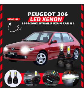 Peugeot 306 1999-2002 Uzun Far Uyumlu Şimşek Etkili Led Xenon Light Series H1