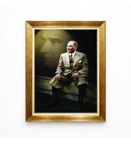 Tablore Atatürk Silüetli ve Takım Elbiseli Tasarım Tablo Lüks Gold Çerçeveli Kanvas