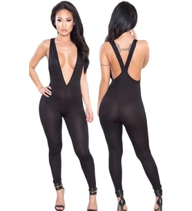 pilelistore Dekolteli Tulum Tayt (Siyah)