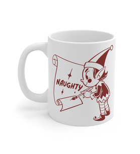 Naughty List Elf Coffee Mug  - Komik Hediye Kupa  Ofis Arkadaşına Harika Hediye
