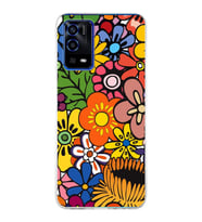 PrintiFy Oppo A55  ile Uyumlu 1mm Slim Fit Retro Renkler 2 Baskılı Şeffaf  Kılıf