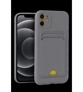iPhone 11 Kılıf Kelvin Kartvizitli Silikon - Gri
