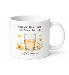 Optimist İnsanlara Bardağın Dolu Tarafı Polyanna Mutluluğu Çay Kupası Hediye
